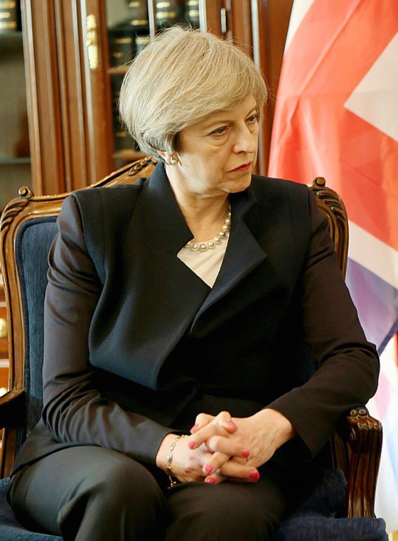La Première ministre britannique Theresa May, le 3 avril 2017 à Amman, lors d'une visite en Jordanie - Khalil MAZRAAWI [afp/AFP/Archives]