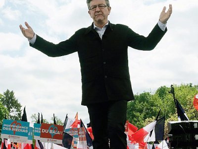 Le candidat de la gauche radicale pour la présidentielle Jean-Luc Mélenchon le 16 avril 2017 à Toulouse - Eric CABANIS [AFP]
