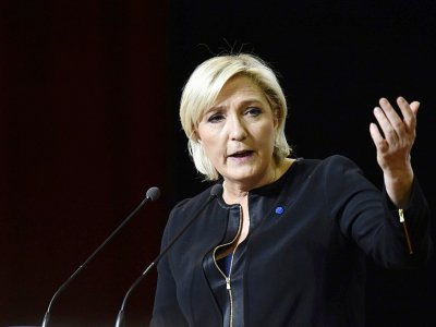 La candidate du Front national à la présidentielle Marine Le Pen le 15 avril 2017 à Perpignan - Alain JOCARD [AFP/Archives]