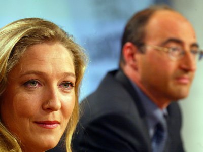 La fille du président du Front national Jean-Marie Le Pen, Marine, le 22 mai 2002 sur un plateau de France 3 à Paris - JOEL SAGET [AFP/Archives]
