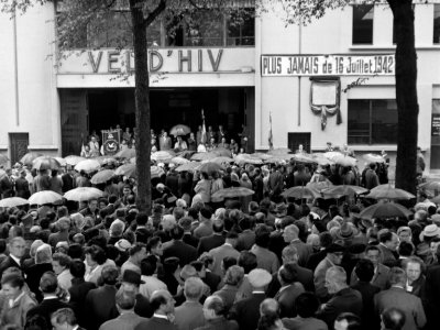 Commémoration du 15e anniversaire de la rafle du Vélodrôme d'Hiver (Vel d'Hiv), le 16 juillet 1957 à Paris - - [AFP/Archives]