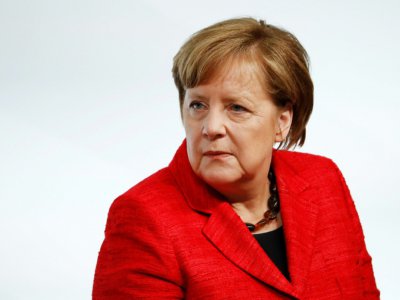 La chancelière allemande Angela Merkel lors du sommet du G20 des femmes à Berlin, le 25 avril 2017 - Odd ANDERSEN [AFP/Archives]