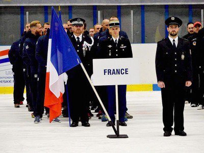 La France présente lors du championnat du monde police de hockey-sur-glace - avril 2017 - Christophe Haest