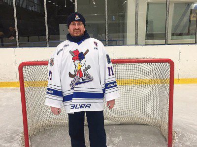 le commandant de police Christophe Haest en République Thèque pour le championnat du monde de hockey-sur-glace - avril 2017 - Christophe Haest