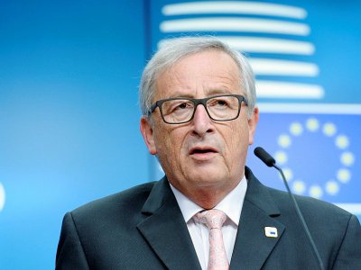 Jean-Claude Juncker lors d'une conférence de presse à Bruxelles le 29 avril 2017 - THIERRY CHARLIER [AFP/Archives]