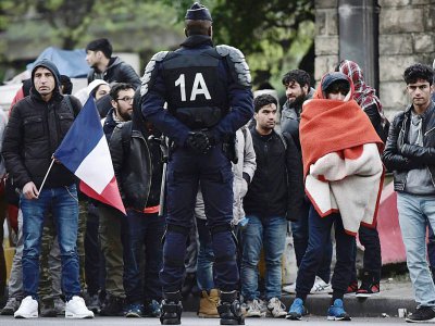 Evacuation du campement illicite Porte de la Chapelle à Paris le 9 mai 2017 - PHILIPPE LOPEZ [AFP/Archives]