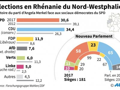 Allemagne : élections en Rhénanie du Nord-Westphalie, le 14 mai 2017 - Thorsten EBERDING [AFP]