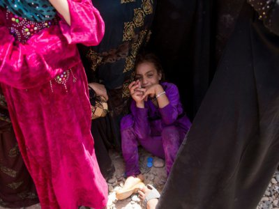 Des réfugiés à Hammam al-Alil, près de Mossoul, en Irak, le 14 mai 2017 - FADEL SENNA [AFP]