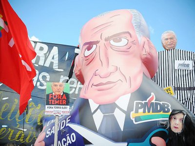 Manifestation pour exiger le départ du président Michel Temer, le 24 mai 2017 à Brasilia - Andressa Anholete [AFP]