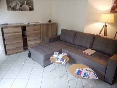 le salon commun de l'appartement du Clahj à Fécamp (Seine-Maritime), mai 2017 - Gilles Anthoine