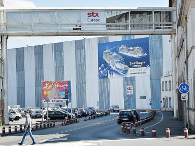 Le chantier naval STX de Saint-Nazaire, le 19 avril 2017 - JEAN-SEBASTIEN EVRARD [AFP/Archives]