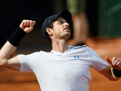 Andy Murray, soulagé après sa victoire sur le Slovaque Martin Klizan à Roland-Garros, le 1er juin 2017 - Eric FEFERBERG [AFP]