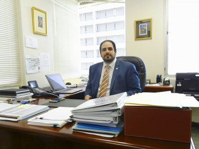 Christian Sobrino, principal conseiller économique du gouvernement à San Juan, à Porto Rico, le 25 mai 2017 - ELODIE CUZIN [AFP/Archives]