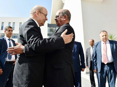 Jean-Yves Le Drian reçu par son homologue algérien Abdelkader Messahel à Alger le 13 juin 2017 - RYAD KRAMDI [RYAD KRAMDI/AFP/Archives]