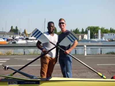 Privel Hinkati (à gauche) et Romuald Thomas (à droite) se déplaceront aux Pays-Bas pour affronter l'élite de l'aviron européen en skiff. Un test pour les deux rameurs caennais. - Fbavironcaen