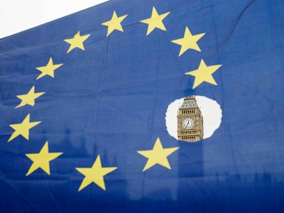 Photo du drapeau européen à Londres le 29 mars 2017 - OLI SCARFF [AFP/Archives]
