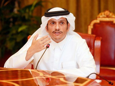 Le ministre qatari des Affaires étrangères Mohammed ben Abderrahmane Al-Thani, lors d'une conférence de presse à Doha, le 18 juin 2017 - KARIM JAAFAR [AFP/Archives]