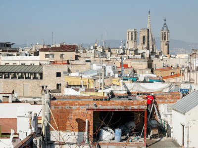 Vue sur le quartier gothique de Barcelone, en Espagne, le 17 février 2017 - PAU BARRENA [AFP]