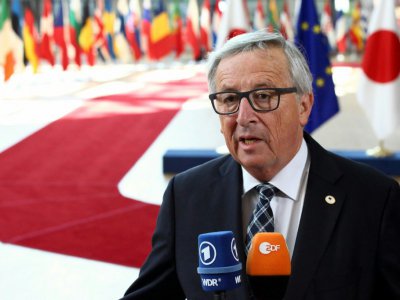 Le président de la Commission européenne Jean-Claude Juncker s'adresse à la presse à Bruxelles, le 6 juillet 2017 - Aurore BELOT [AFP]