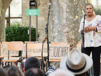 L'ex-ministre de la Justice Christiane Taubira à Avignon, le 8 juillet 2017 - BORIS HORVAT [AFP]
