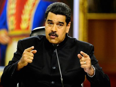 Le président vénézuélien Nicolas Maduro, lors d'une conférence de presse, le 22 juin 2017 à Caracas - FEDERICO PARRA [AFP/Archives]