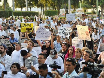 Rassemblement en hommage au journaliste mexicain assassiné Javier Valdez, le 15 juillet 2017 à Mexico - Fernando Brito [AFP]