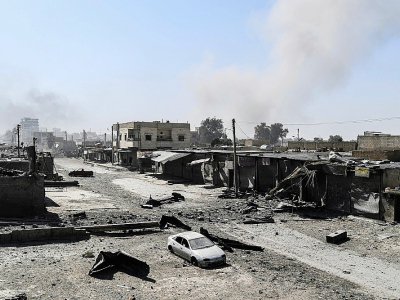 Une rue de l'est de Raqa, le 14 juillet 2017 - BULENT KILIC [AFP/Archives]