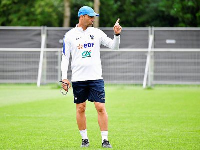 Le coach des Bleues Olivier Echouafni lors d'un entraînement à Zwijndrecht aux Pays-Bas, le 15 juillet 2017 - TOBIAS SCHWARZ [AFP/Archives]