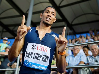 Le Sud-Africain Wayde Van Niekerk, vainqueur du 400 m du meeting Ligue de diamant de Lausanne, le 6 juillet 2017 - Fabrice COFFRINI [AFP/Archives]
