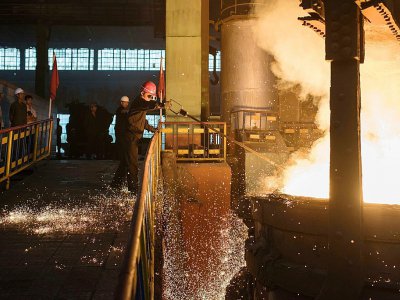 L'aciérie de Chollima, en Corée du Nord, le 22 juillet 2017 - Ed JONES [AFP]