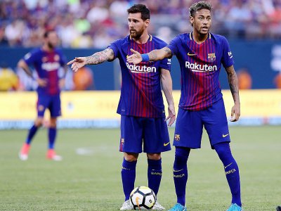 Lionel Messi et Neymar à East Rutherford dans le New Jersey, le 22 juillet 2017 - ELSA [GETTY IMAGES NORTH AMERICA/AFP/Archives]