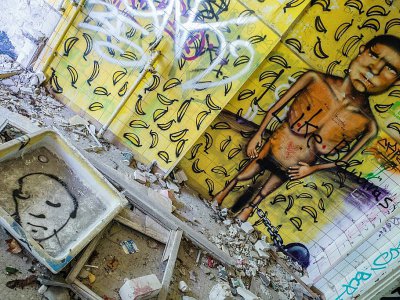 Des graffitis dans un bâtiment abandonné à Berlin, le 12 mai 2017 - John MACDOUGALL [AFP]