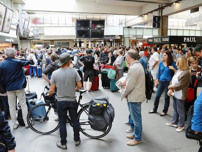Des passagers attendent à la gare Montparnasse le 30 juillet 2017 - JACQUES DEMARTHON [AFP]