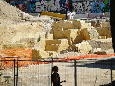 Une carrière grecque datant du Ve siècle av JC et qui va être en partie classée Monuments historiques, à Marseille (Bouches-du-Rhône), le 28 juin 2017 - BERTRAND LANGLOIS [AFP]