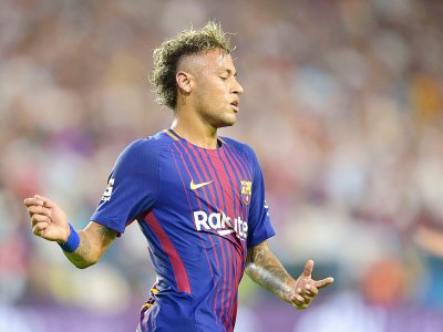 L'attaquant vedette du Barça Neymar lors du match face au Real Madrid, le 29 juillet 2017 à Miami en Floride - HECTOR RETAMAL [AFP/Archives]