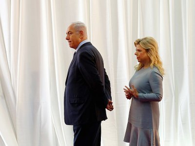 Le Premier ministre israélien Benjamin Netanyahu et son épouse Sara à Jérusalem, le 6 juin 2017 - Gali TIBBON [AFP/Archives]