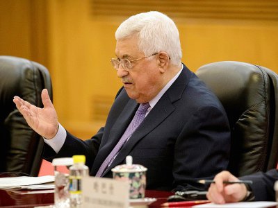 Le président palestinien Mahmoud Abbas le 18 juillet 2017 à Pékin - Mark Schiefelbein [POOL/AFP/Archives]