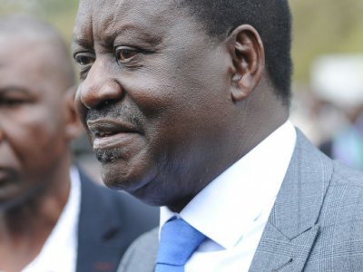 Raila Odinga, candidat à la présidentielle kényane, le 11 août 2017 à Nairobi - JOHN MUCHUCHA [AFP]