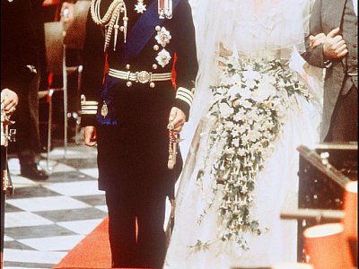 Cérémonie du mariage entre le Prince Charles et Diana à la cathédrale Saint-Paul de Londres, le 29 juillet 1981 - STR [AFP/Archives]