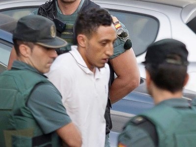 Driss Oukabir, un des membres présumés de la cellule impliquée dans les attentats en Espagne, le 22 août 2017 à Tres Cantos près de Madrid - STRINGER [AFP]
