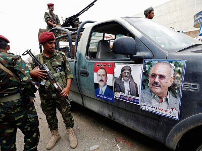 Des forces loyales à l'ex-président yéménite Ali Abdallah, le 24 août 2017 - Mohammed HUWAIS [AFP]