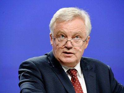 David Davis en charge pour le Royaume-Uni des négociations de sortie de l'Union européenne, à Bruxelles 20 juillet 2017 - THIERRY CHARLIER [AFP/Archives]
