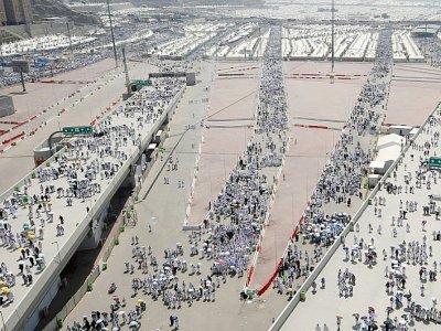 Des pèlerins musulmans lors du hajj à Mina, en Arabie Saoudite, le 1er septembre 2017 - Karim SAHIB [AFP]