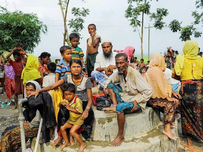Réfugiés rohingyas à la frontière de Khanchon avec Bangladesh, près de Teknaf, le 5 septembre 2017 - K M ASAD [AFP]
