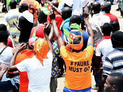 Des manifestants d'opposition à Lomé, au Togo, le 6 septembre 2017 - PIUS UTOMI EKPEI [AFP]