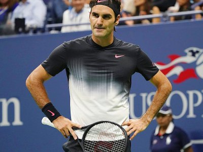 Le Suisse Roger Federer battu par l'Argentin Del Potro en quarts de finale de l'US Open, le 6 septembre 2017 à New York - DON EMMERT [AFP]