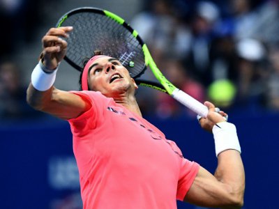 L'Espagnol Rafael Nadal face au Russe Andrey Rublev en quarts de finale de l'US Open, le 6 septembre 2017 à New York - Jewel SAMAD [AFP]