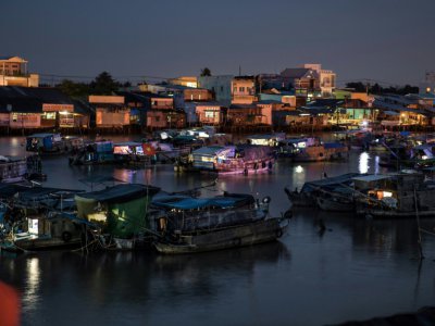 Vue sur le marché flottant de Cai Rang, dans le delta du Mékong, au Vietnam, le 17 juillet 2017 - Roberto SCHMIDT [AFP]