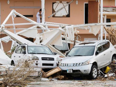 Dégâts causés par l'ouragan Irma, le 10 septembre 2017 à Marigot sur l'île de Saint-Martin - Martin BUREAU [AFP]