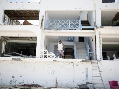 Une maison détruite par Irma à Grand-Case, dans la partie française de l'île de Saint-Martin, le 11 septembre 2017 - Martin BUREAU [AFP]